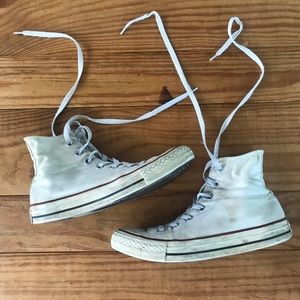 White Converse high tops